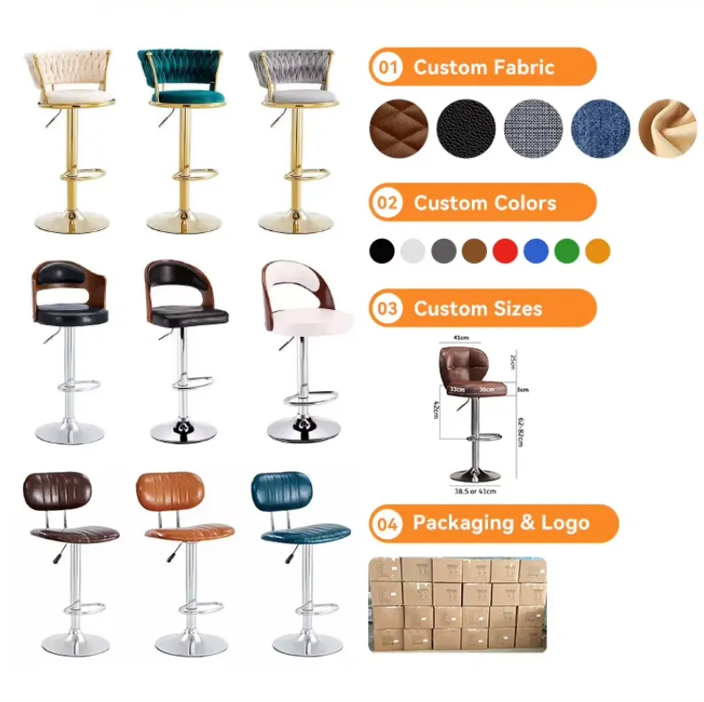 Custom bar stool options, flexible MOQs