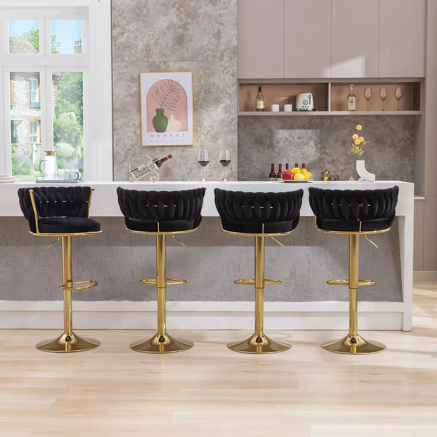 bar chair is used in a home bar