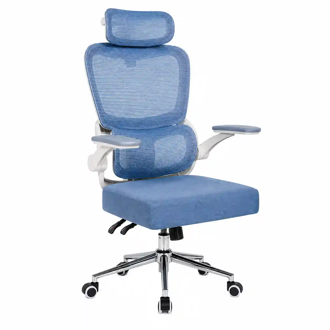 999-1 reclining office chair with 3D headrest and adjustable lumbar support