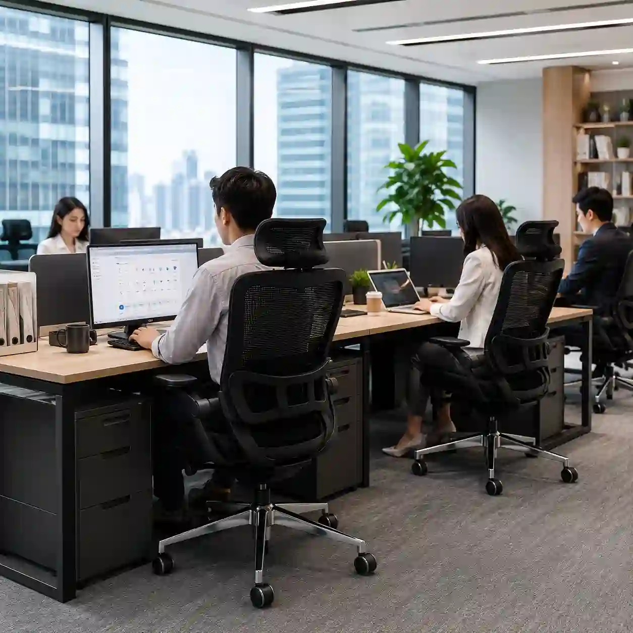 999-1 mesh office chair feature with fabric seat and lumbar support