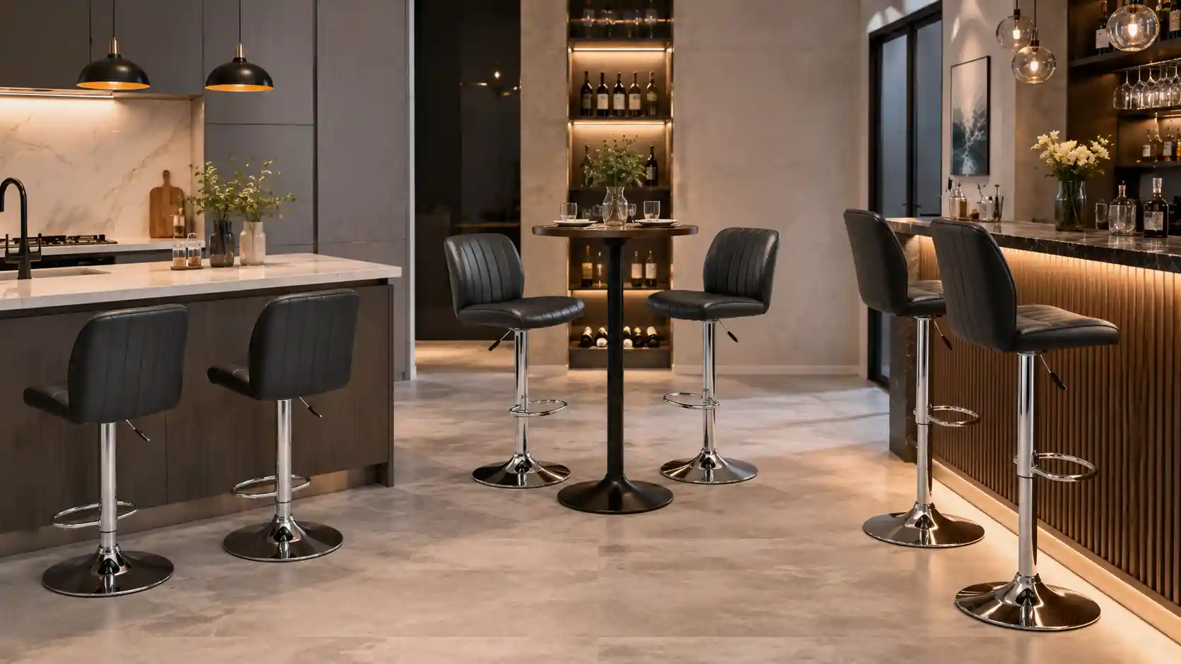 Bar chair seat height guide for kitchen island restaurant and bar counter