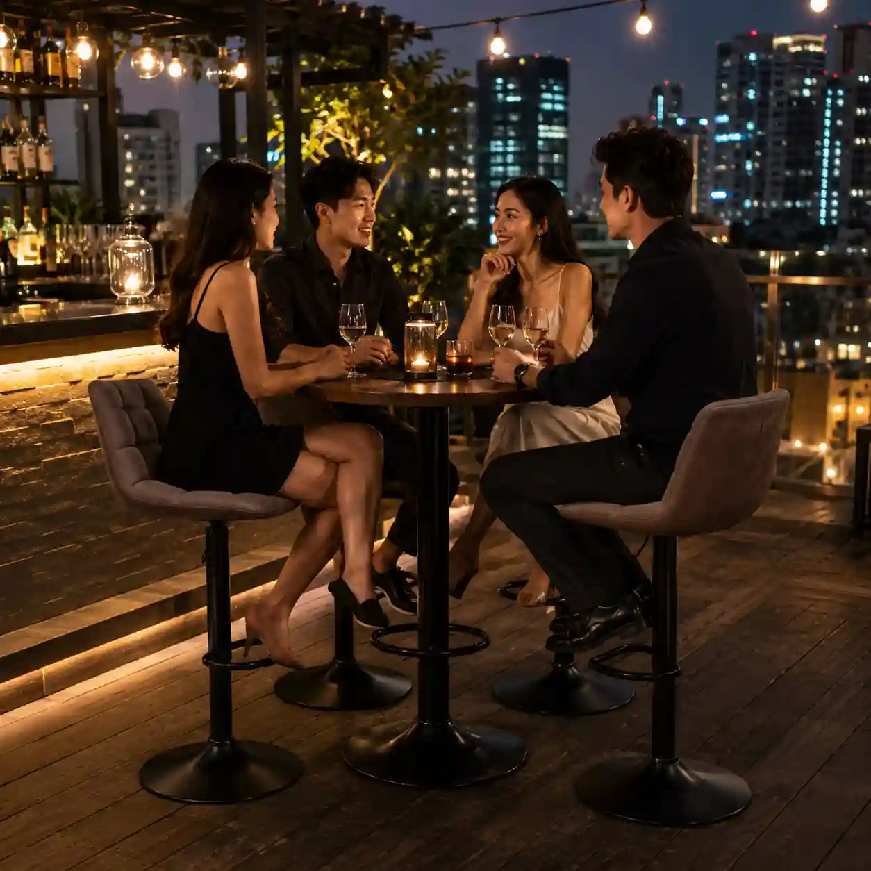 HY-BY12 gas lift and footrest feature for adjustable wholesale bar stools