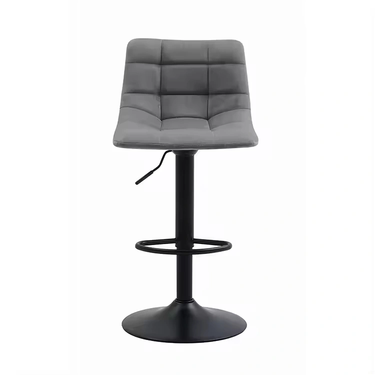 Back view of HY-BY12 modern adjustable bar stool with PU leather seat