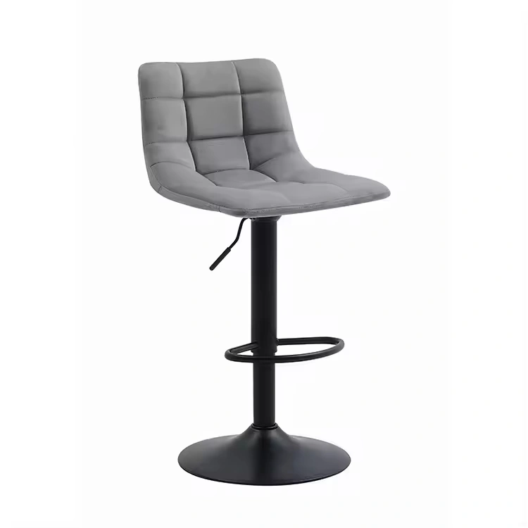 Side view of HY-BY12 PU leather adjustable bar chair for commercial seating projects