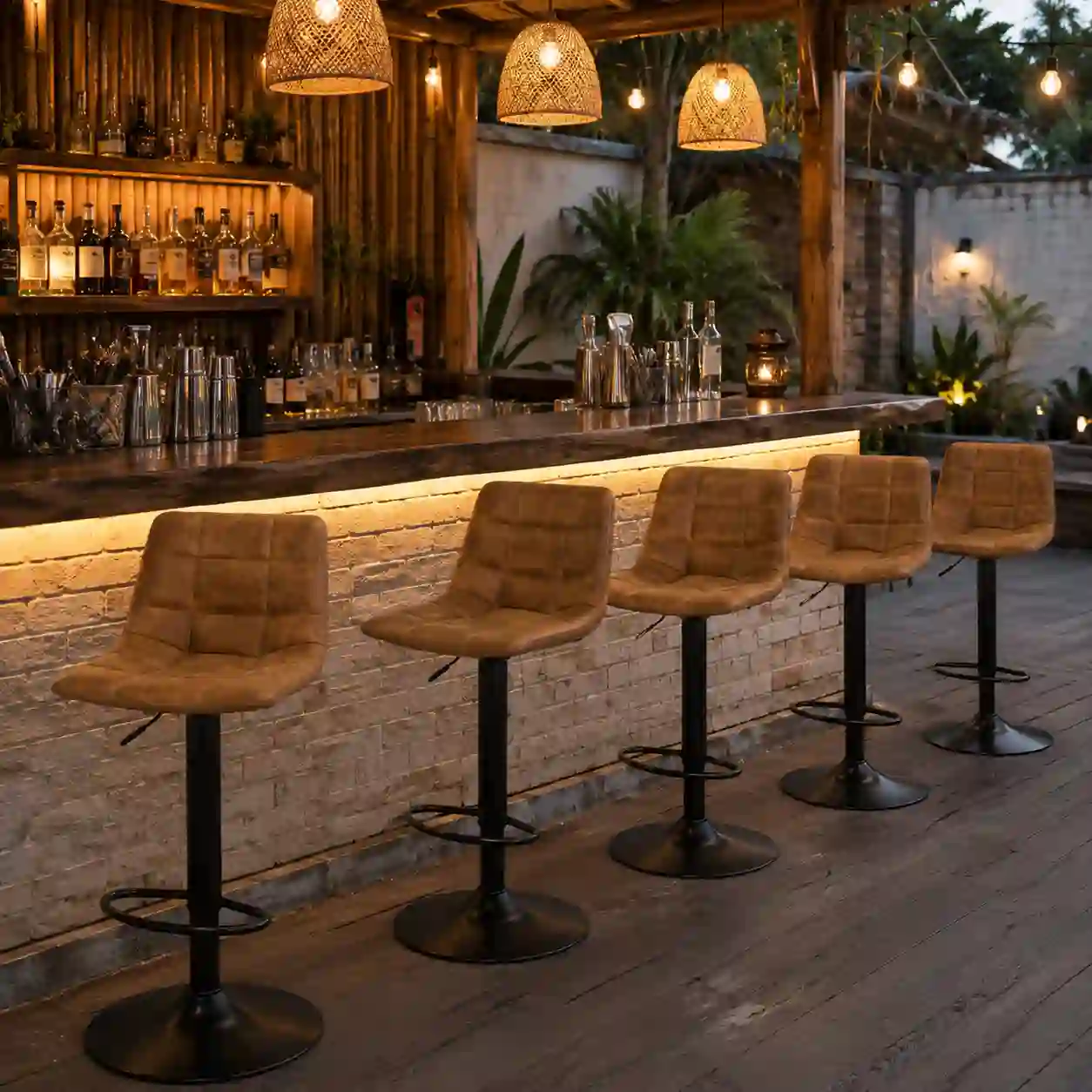 HY-BY12 PU leather seat feature for comfortable commercial bar seating