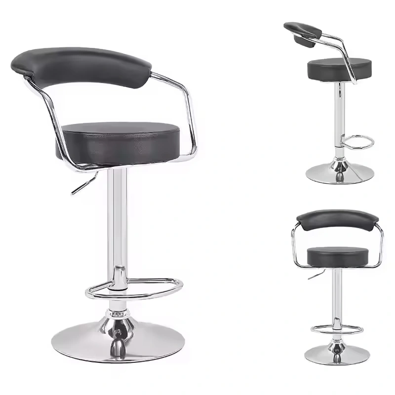 Side view of HY-BY18 commercial adjustable bar stool for bars restaurants and hotels