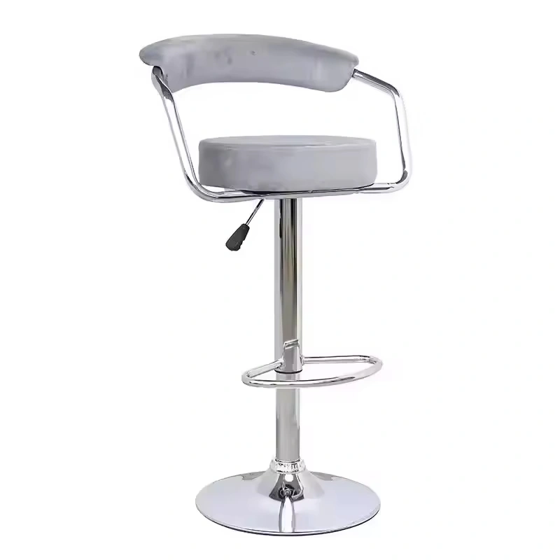 HY-BY18 commercial PU leather adjustable bar stool front view for wholesale seating projects