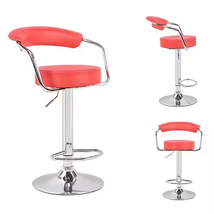 Back view of HY-BY18 PU leather adjustable bar chair for commercial interiors