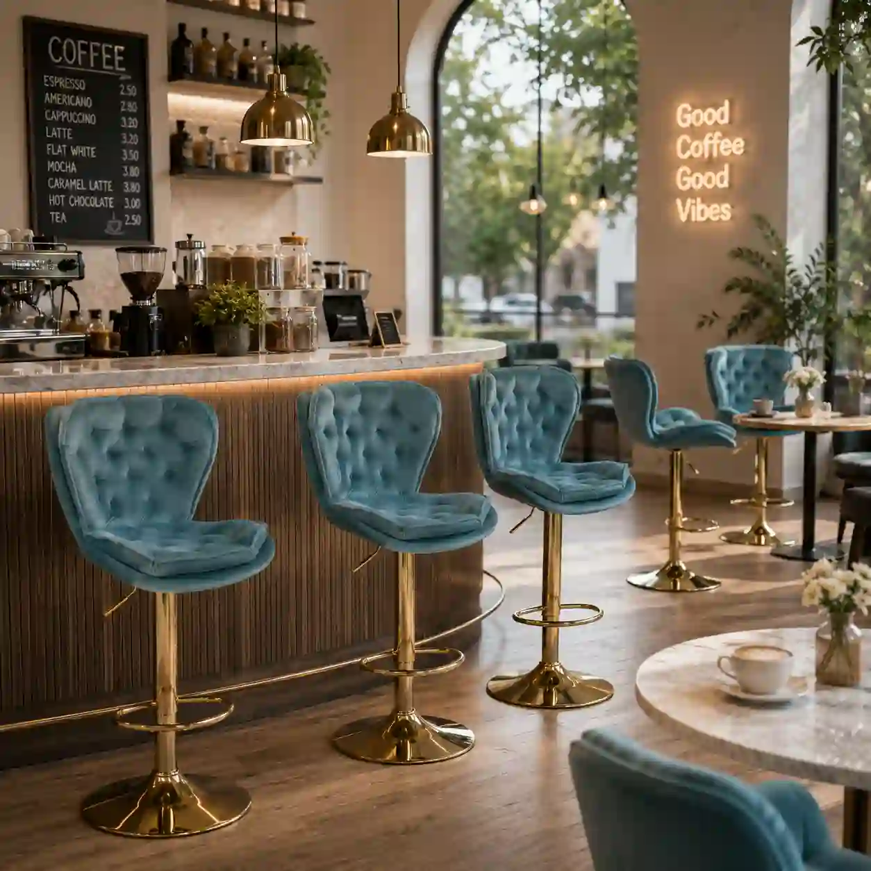 HY-BY20 adjustable height and footrest feature for wholesale bar stools
