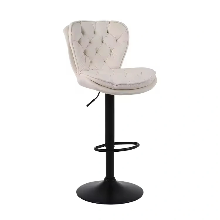 Back view of HY-BY20 modern adjustable bar stool with PU leather seat