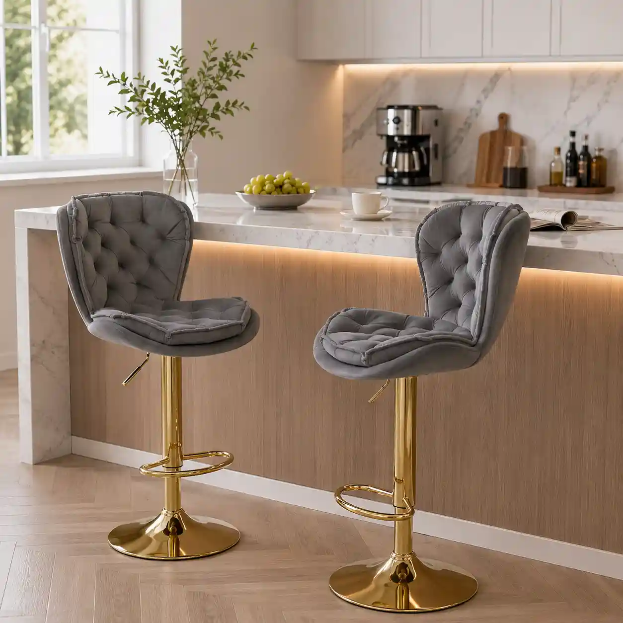 HY-BY20 PU leather seat feature for adjustable bar chair buyers
