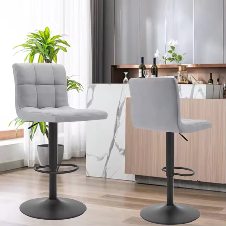HY-BY39 adjustable height swivel bar chair with footrest feature