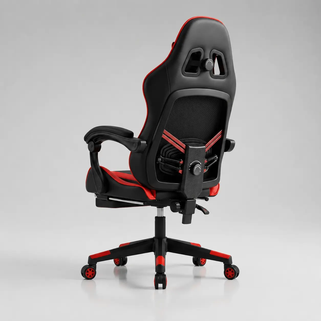 Dynamic lumbar support gaming chair with adjustable lower back support