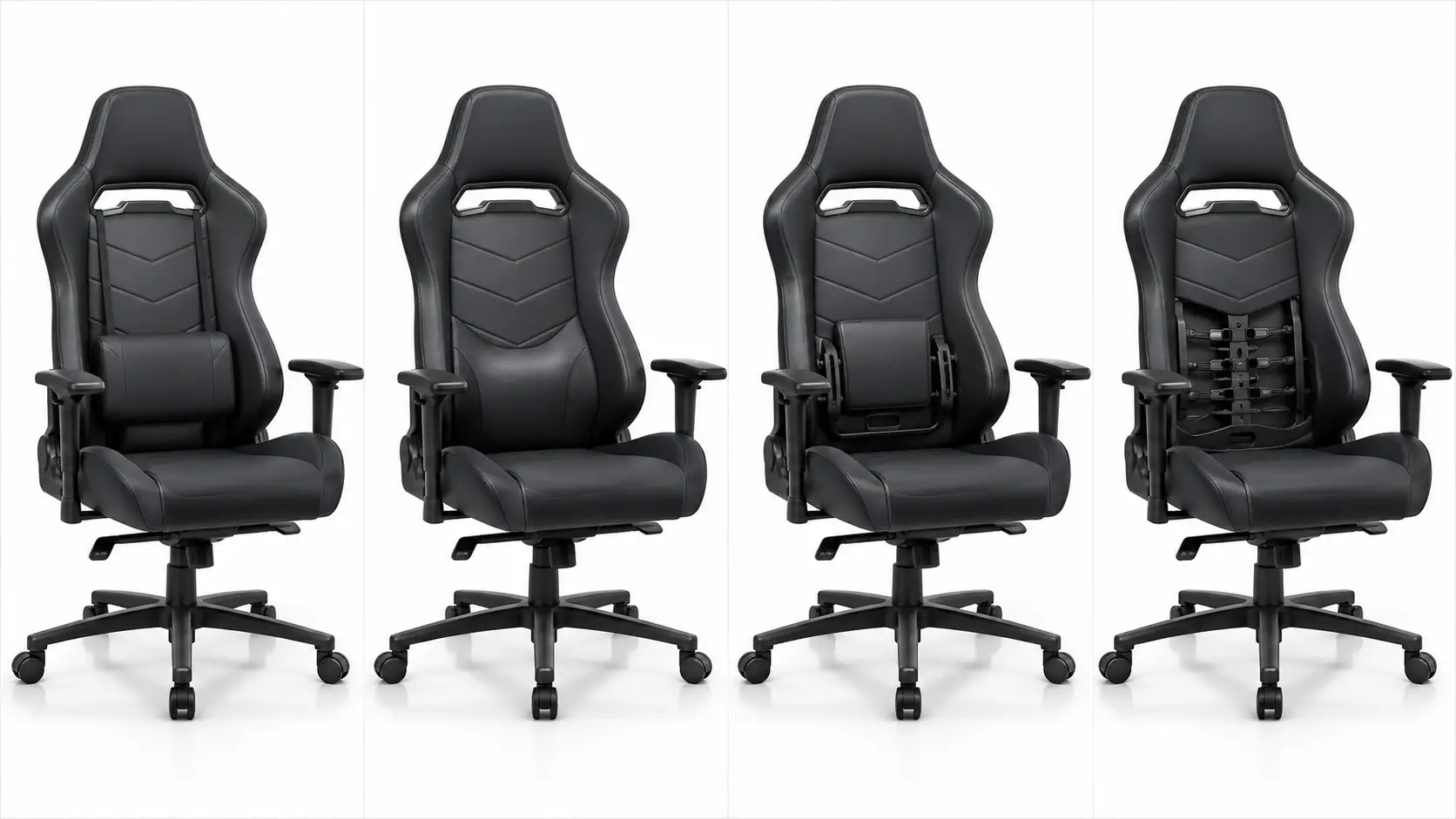 Comparison of pillow fixed adjustable and dynamic gaming chair lumbar support