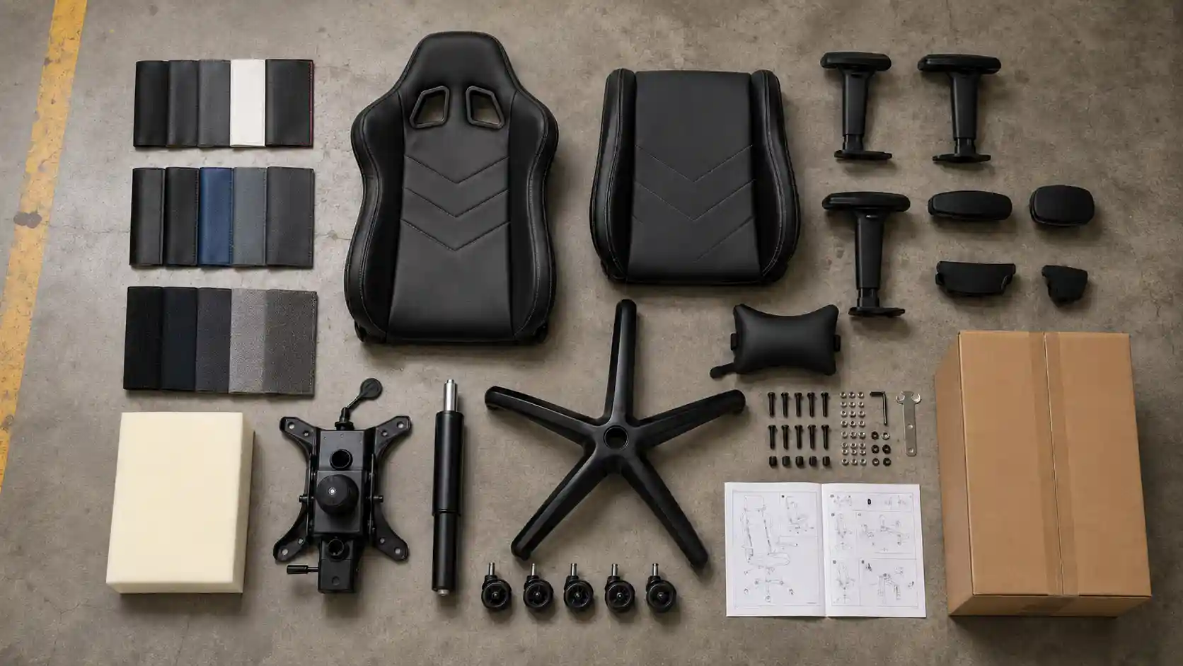 OEM gaming chair quotation variables including upholstery armrests mechanism and packaging