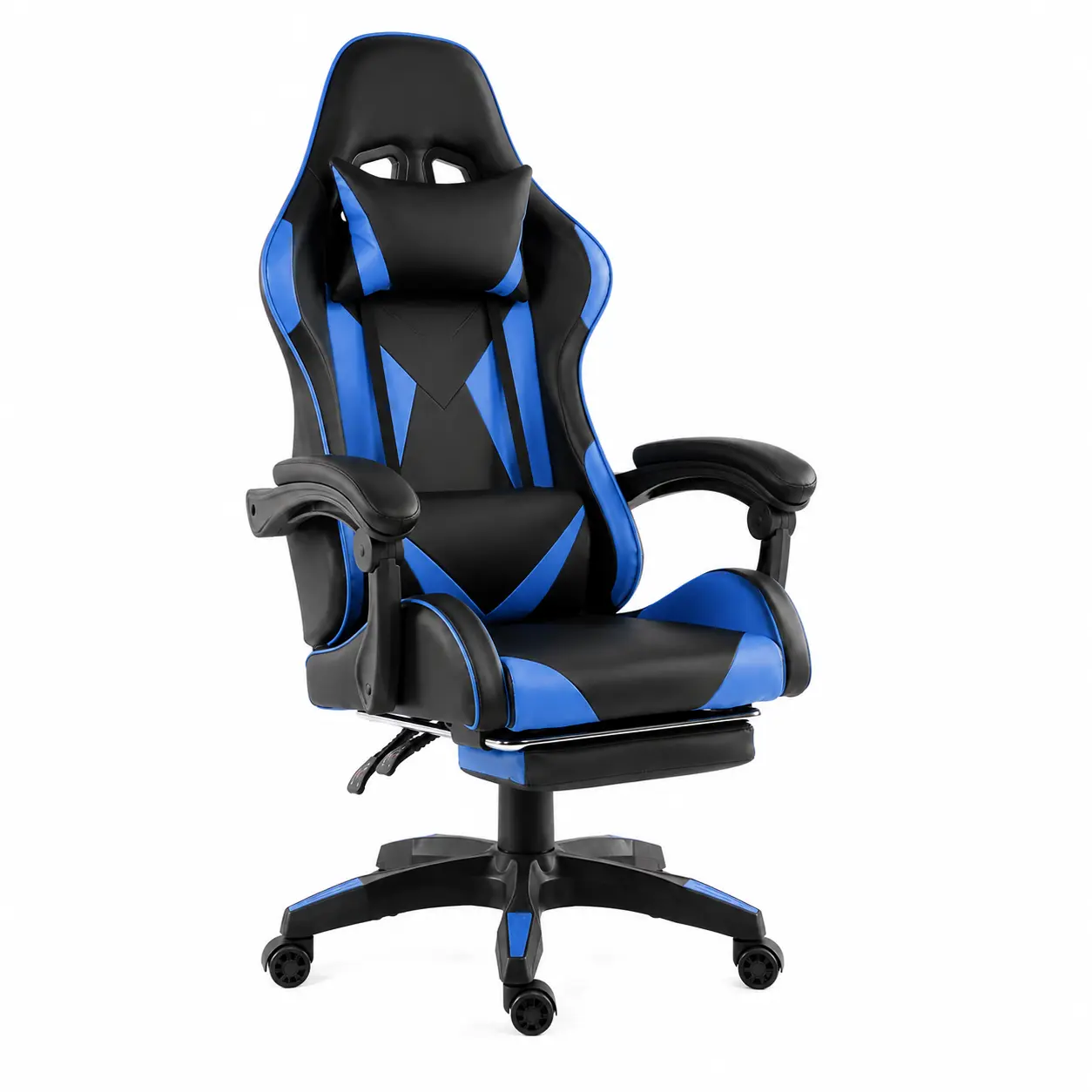 YG-7160 footrest gaming chair with full steel back frame