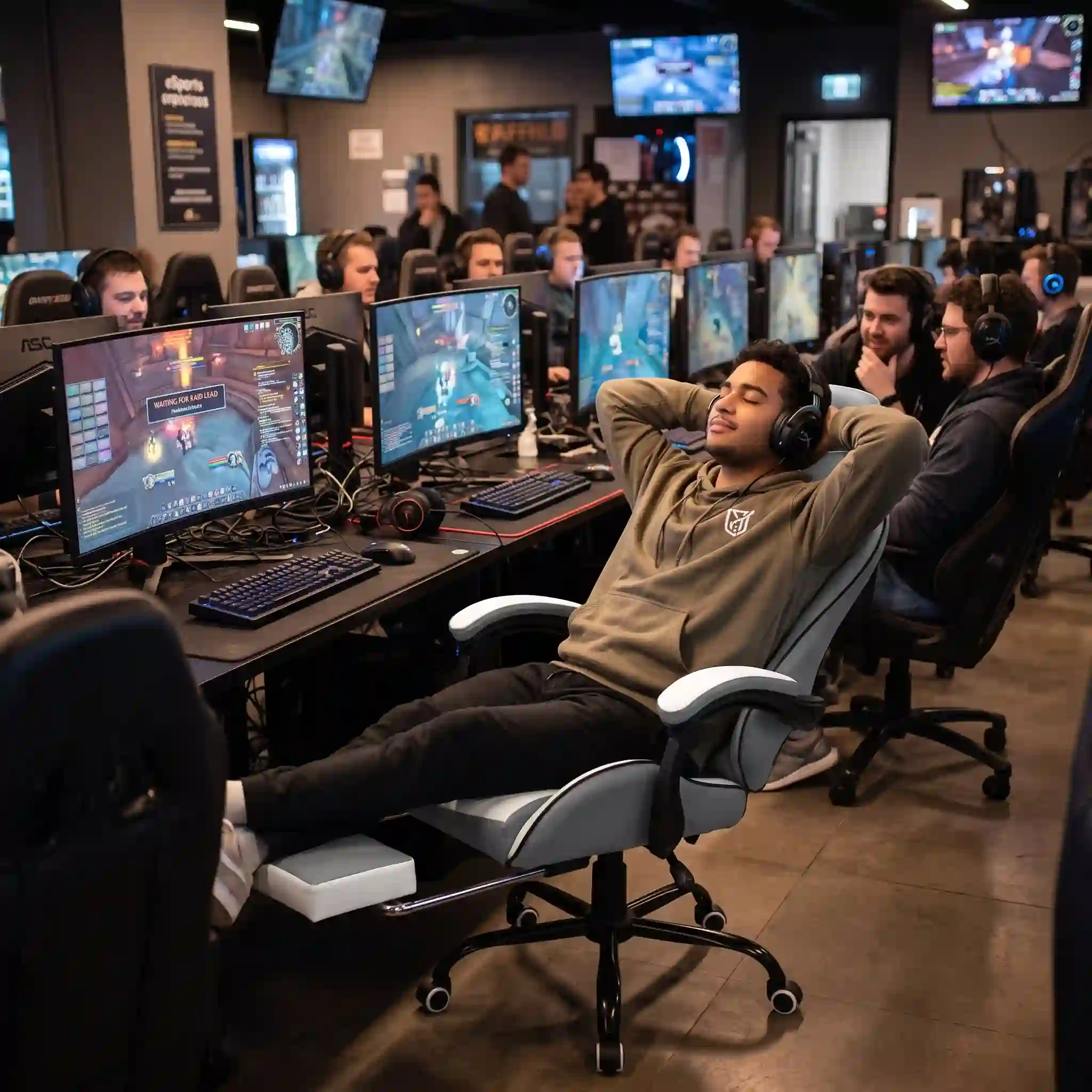 Large lumbar pillow feature on YG-7165 footrest gaming chair