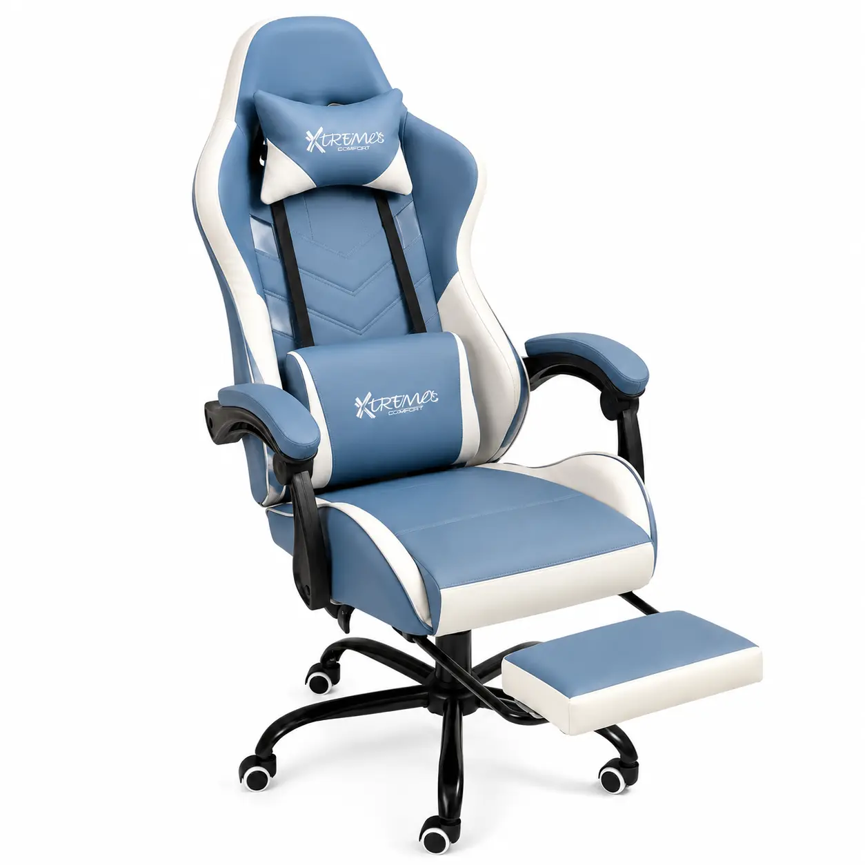 Large headrest and lumbar support feature on YG-7166 gaming chair