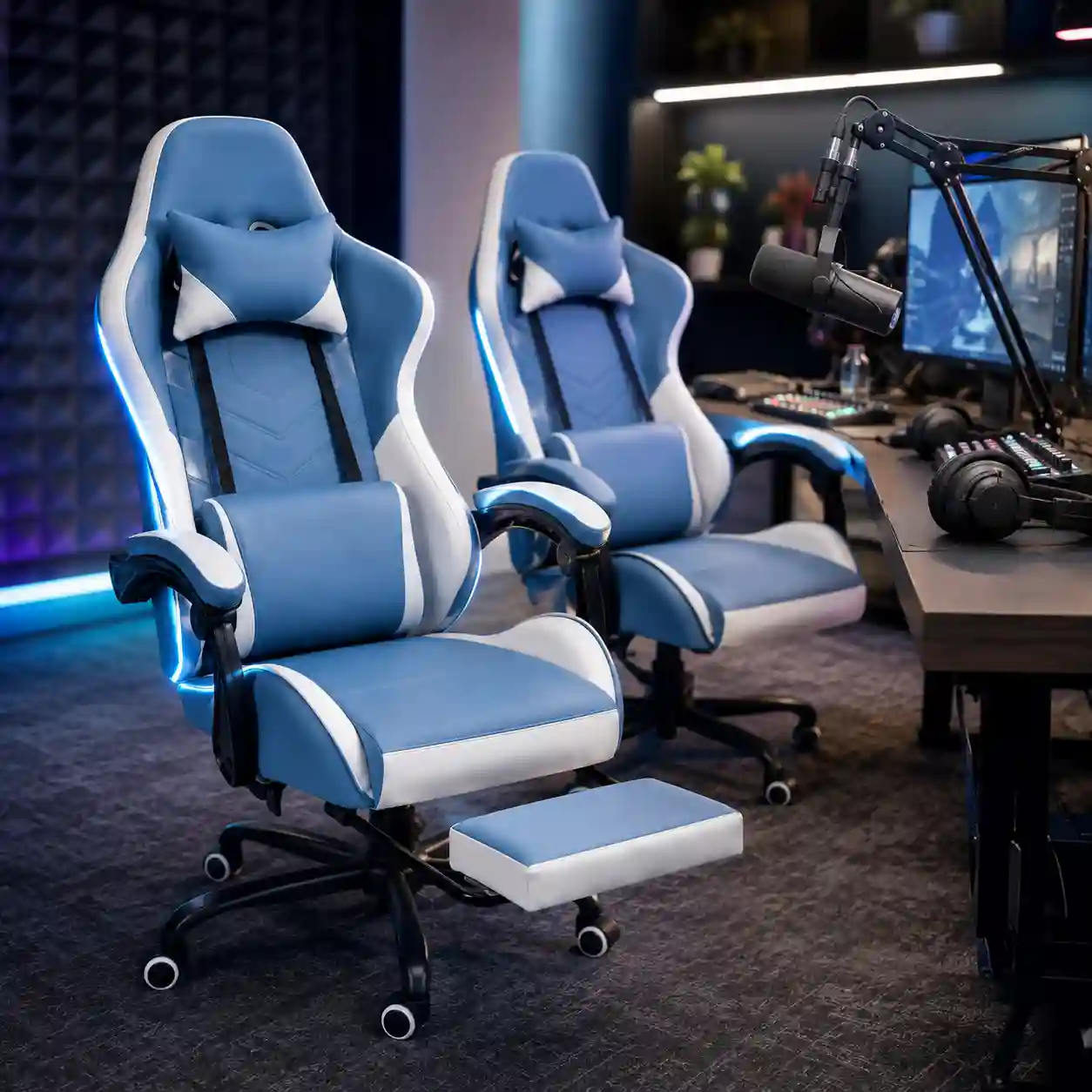 YG-7166 private label gaming chair with footrest for retail programs