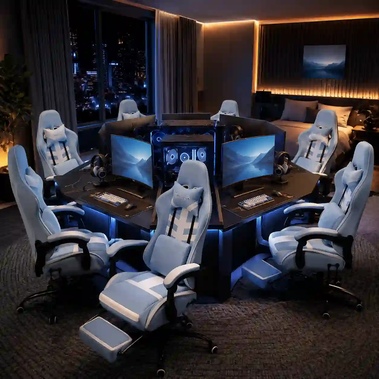 Reclining footrest feature on YG-7166 ergonomic gaming chair