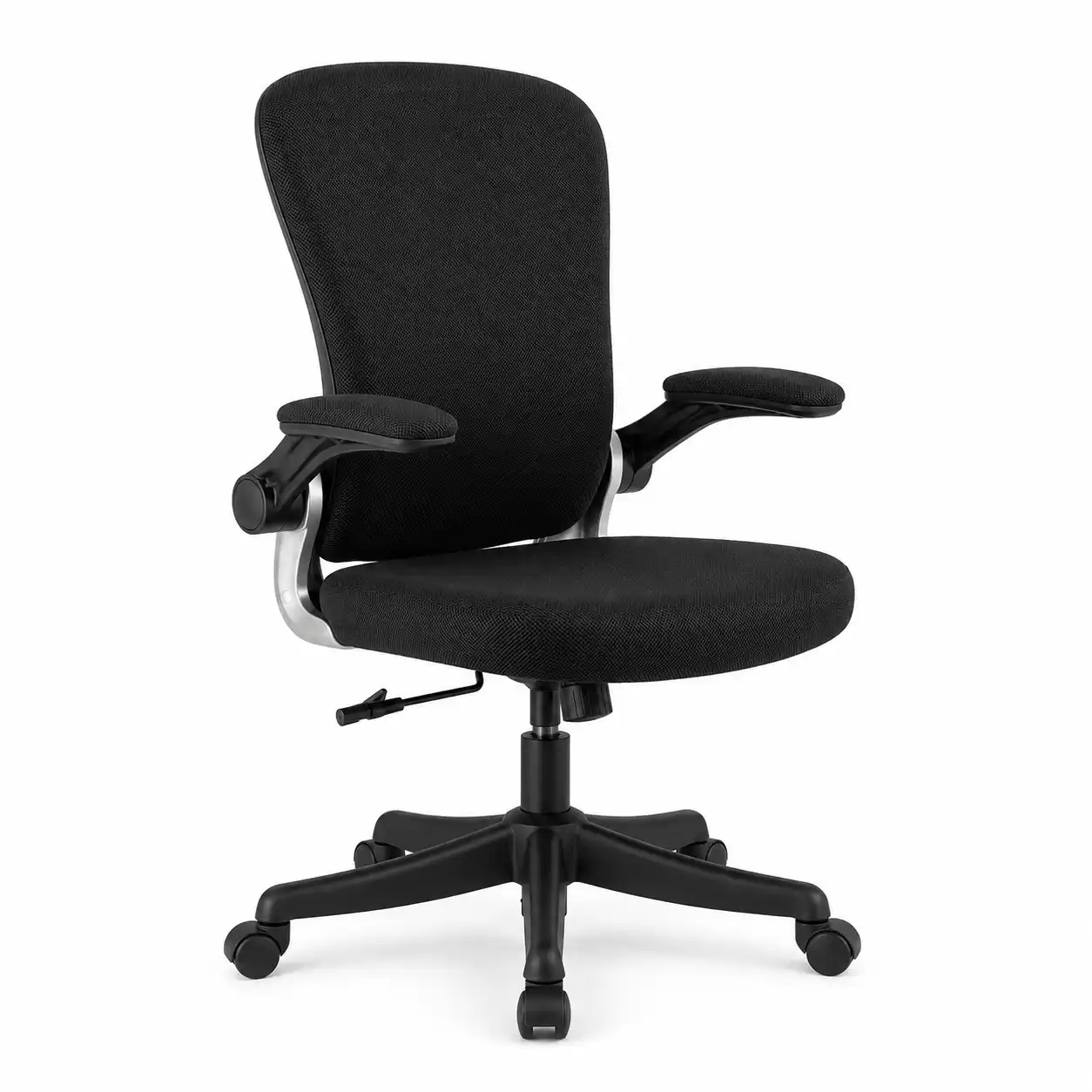 703 fabric task chair with flip-up armrests for compact offices