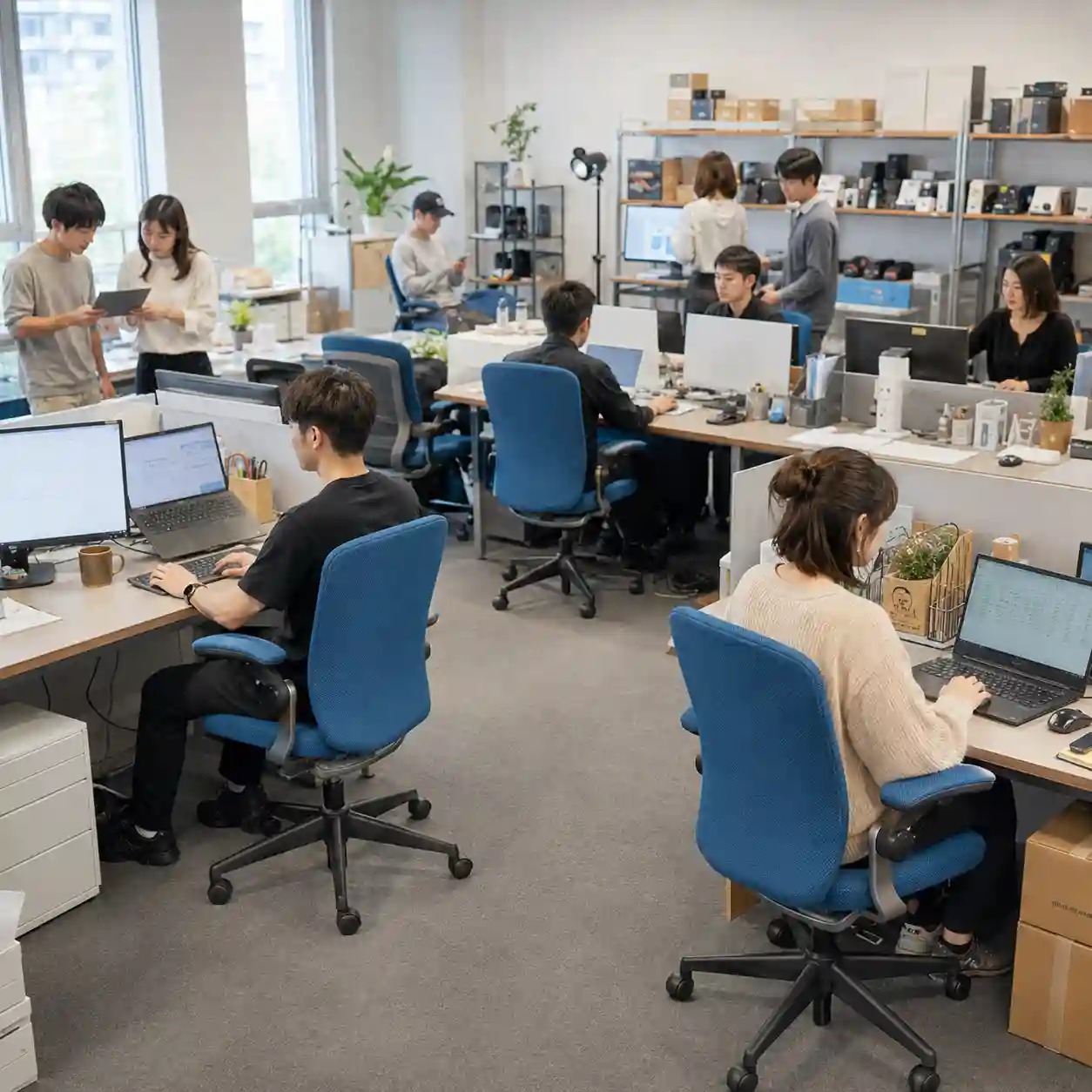 703 flip-up armrest office chair feature for space saving workstation use
